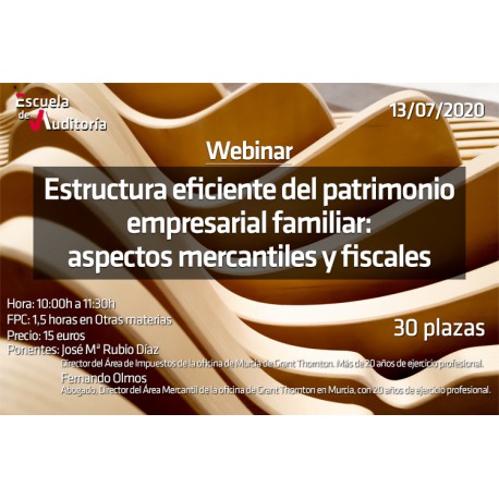 50179728 -Estructura eficiente del patrimonio empresarial familiar. Aspectos mercantiles y fiscales