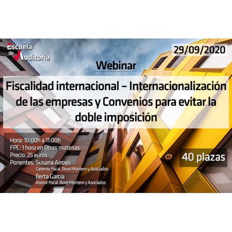 50182732 - Fiscalidad internacional – Internacionalización de las empresas y Convenios para evitar la doble imposición